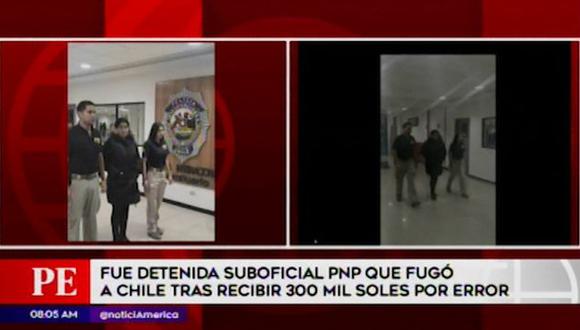 La agente será embarcada en un vuelo con destino a Lima. (Captura: América Noticias)