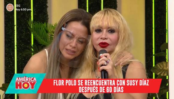 Susy Díaz se reencontró con su hija Flor después de 60 días de estar separadas por el COVID-19. (Foto: Captura de video)