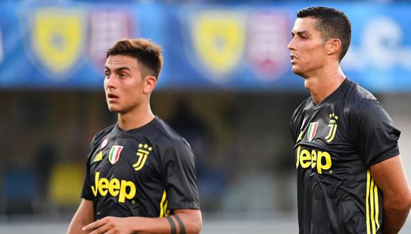 De momento, Cristiano Ronaldo y Paulo Dybala no marcaron goles en Juventus (Foto: AFP).