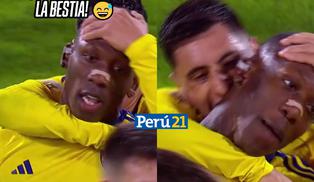 ¡Una mordidita! Luis Advíncula recibió un mordisco en el cuello tras dar el pase-gol [VIDEO]