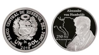 BCR emite moneda de plata alusiva a los 250 años del nacimiento de Alexander von Humboldt