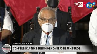 Premier Aníbal Torres brinda EN VIVO conferencia de prensa tras sesión del Consejo de Ministros