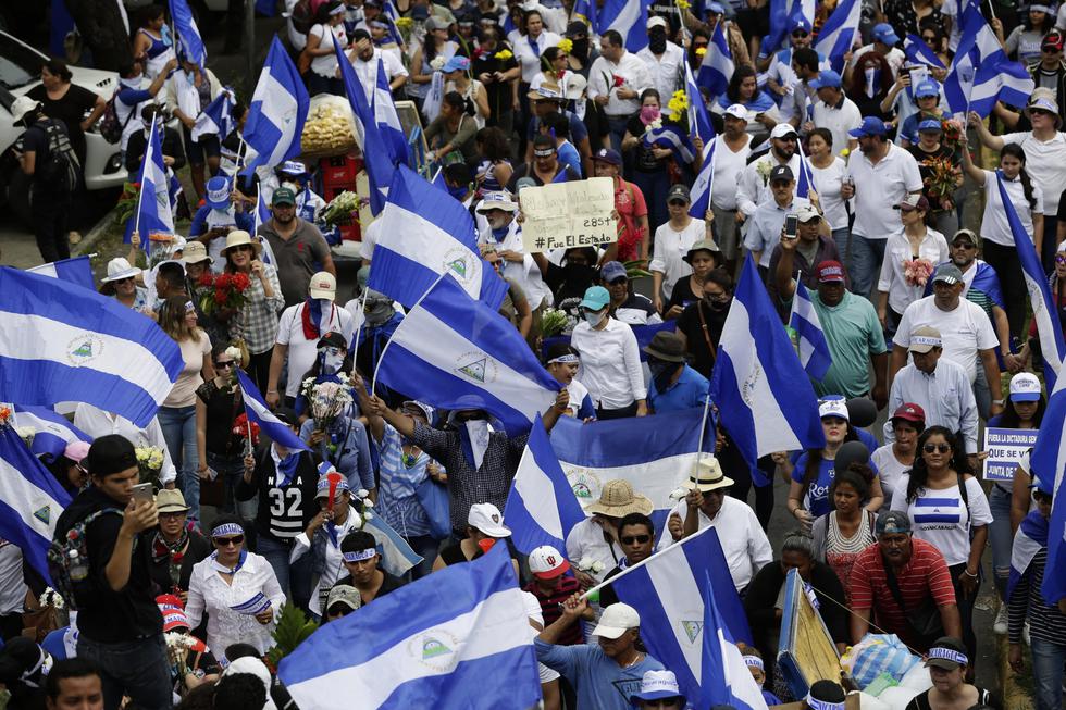 Miles de nicaraguenses marchan contra el régímen de Daniel Ortega. (EFE)