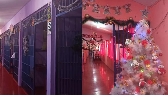 Internas del penal de Mujeres Arequipa decoraron pabellones días antes de la Navidad (Foto: captura de pantalla)