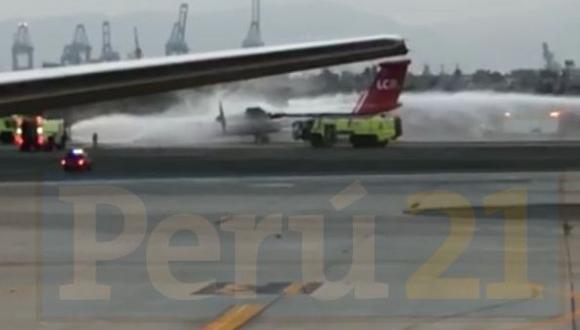Avión de LC Perú aterrizó de emergencia en el Aeropuerto Jorge Chávez. (Perú21)