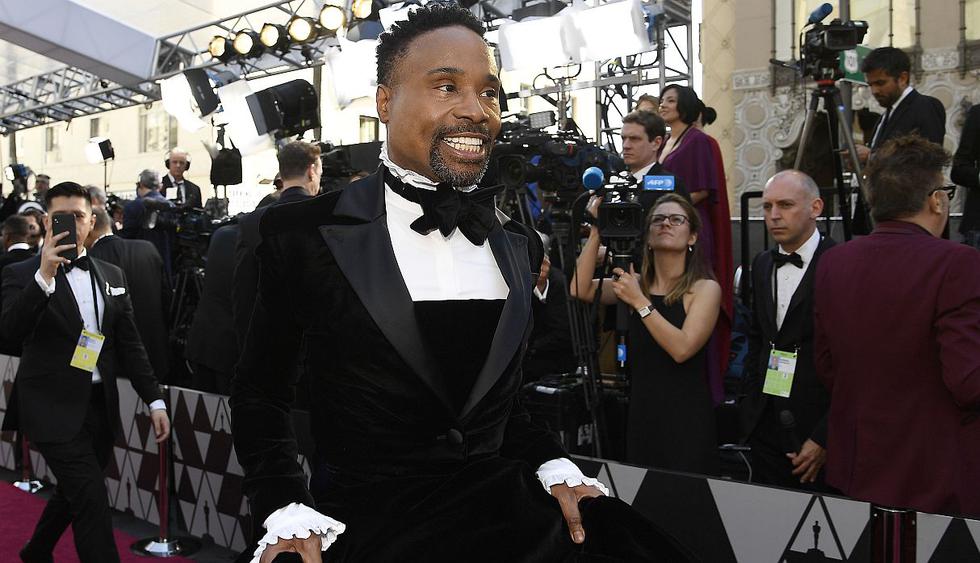 El actor Billy Porter lució este inédito traje en su paso por la alfombra roja de los Oscar. (Foto: AFP)
