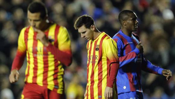 Barcelona empató con Levante y puso en riesgo la punta de la Liga española. (AFP)