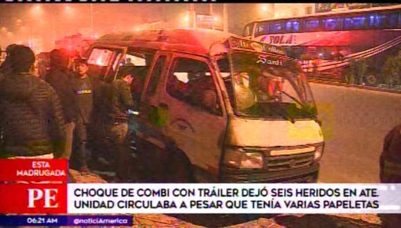 Las víctimas del accidente se encuentran estables. (Foto: Captura/América Noticias)