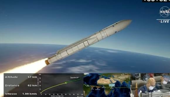 El telescopio James Webb fue lanzado junto al cohete Ariane 5 en una operación exitosa. (ESA)