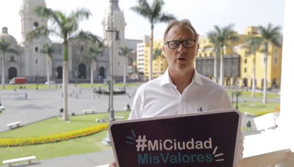 El alcalde Jorge Muñoz lanzó la campaña ‘Mi Ciudad, Mis Valores’ en busca de cambiar la imagen de Lima (Captura: Twitter @MuniLima)