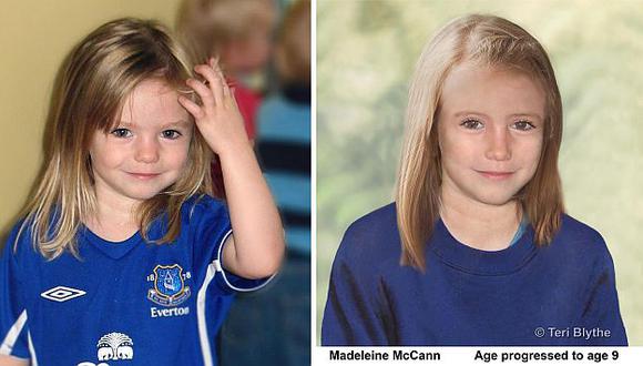 Como en la imagen de la derecha se vería Madeleine hoy en día, a sus 9 años. (AP)