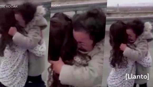 La pequeña Oyku tuvo uno de los momentos más emotivos cuando se reencontró con su madre en Turquía tras estar separadas un mes por el coronavirus. (Captura de video)