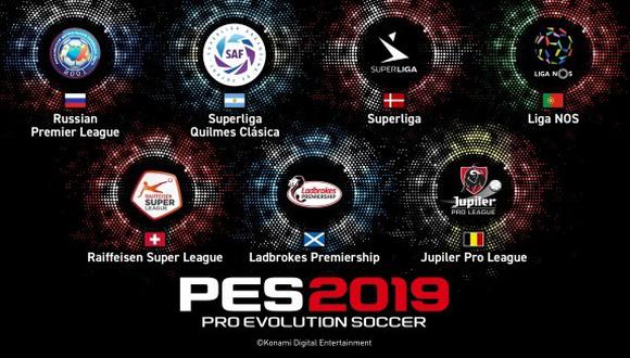 7 ligas, en exclusiva, llegarán con el nuevo PES 2019 de Konami.