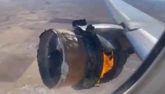 Un avión de United Airlines retornó este sábado al aeropuerto internacional de Denver (Estados Unidos) debido a una falla en uno de sus motores. (Foto: Captura de video)