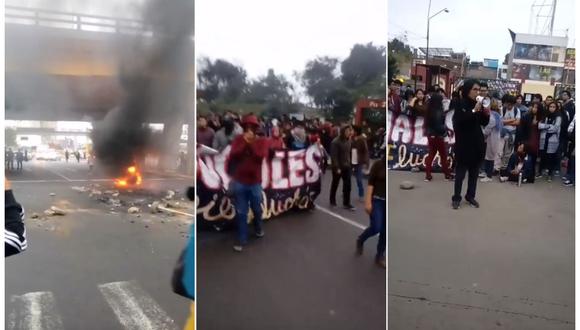 Estudiantes de San Marcos protestan.