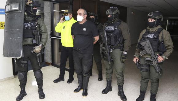 Dairo Antonio Úsuga, conocido con el alias de Otoniel y líder del Clan del Golfo, fue detenido el sábado en las montañas de Antioquia. (Foto: Colombian Police / AFP)