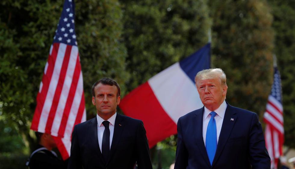 Macron y Trump rinden homenaje a los veteranos del desembarco de Normandía. (Foto: Reuters)