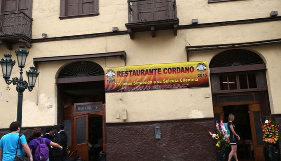 El restaurant bar Cordano cumplió 110 años. (Andina)