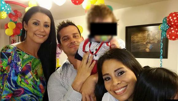 Christian Domínguez estuvo junto a su ex pareja Karla Tarazona en el cumpleaños de su hijo, (América TV)