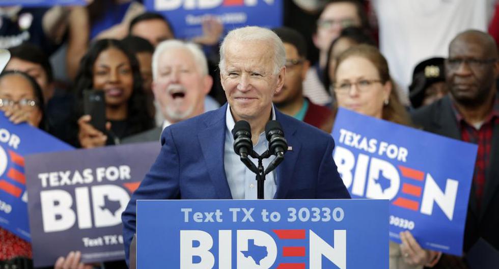 Joe Biden ganó las primarias demócratas a la Casa Blanca frente al candidato de oposición Bernie Sanders en Texas. (AP).