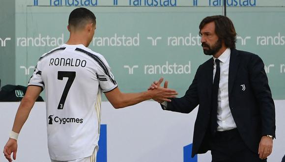 Cristiano Ronaldo se despidió de Andrea Pirlo mediante redes sociales. (Foto: AFP)