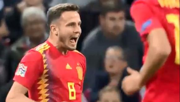 Saúl Ñiguez anotó el gol para el 1-1 parcial entre España e Inglaterra. (Captura: YouTube)