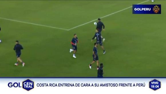 Los jugadores de Costa Rica reconocieron el campo un día antes del amistoso ante Perú. (Captura y video: Gol Perú)
