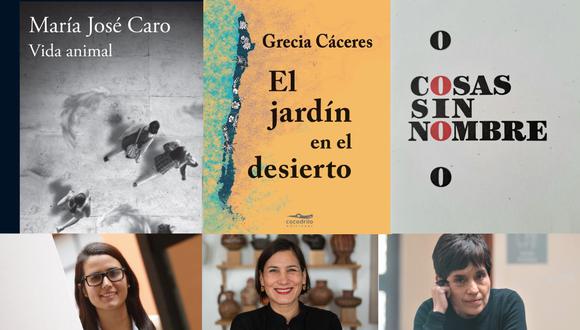 Las escritoras María José Caro, Grecia Cáceres y Violeta Barrientos.