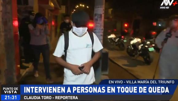Policía detiene a parejas que pretendían ingresar a hostal de Villa María del Triunfo durante el toque de queda (ATV+)