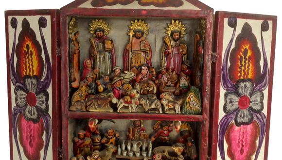 El retablo tiene su origen en el llamado cajón San Marcos, que era usado en el ritual de la herranza del ganado entre los criadores (Difusión).