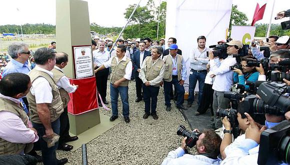 Ollanta Humala durante acto en la planta Malvinas de Camisea, en Cusco. (Andina)