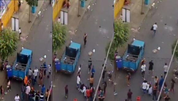 Tras disturbios en el emporio comercial de Gamarra, la PNP detuvo a cinco personas. (Captura de TV)