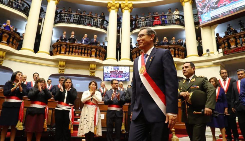 Martín Vizcarra da Mensaje a la Nación desde el Congreso. (Foto: Andina)