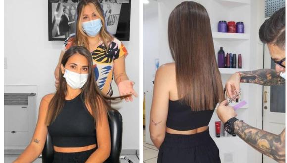 Antonela Roccuzzo asistió a su peluquería "de toda la vida" en Rosario para hacerse cambio de look. (palavechinodante)