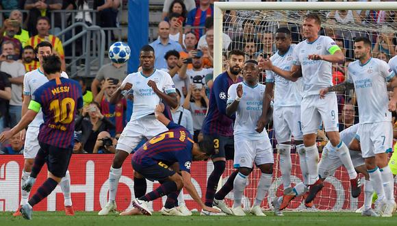 Lionel Messi anotó el primer gol de la Champions League 2018-2019. (AFP / ESPN)