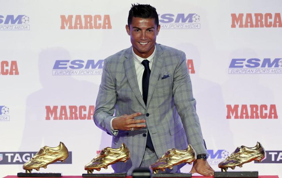 Cristiano Ronaldo es el único con 4 Botas de Oro. (Reuters)