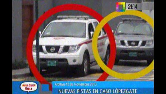 Vehículo vinculado a Palacio (círculo amarillo) coordinaba resguardo a López Meneses. (Imagen de TV)