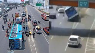Panamericana Sur: bus de transporte público se voltea tras violento choque que dejó 15 heridos | VIDEO