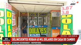 Un herido tras balacera y robo de US$ 40,000 en casa de cambio de San Borja