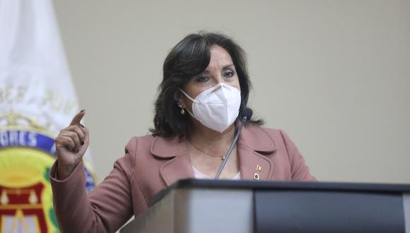 Dina Boluarte reiteró su respaldo al presidente Pedro Castillo ante una eventual destitución. (Foto: archivo GEC)