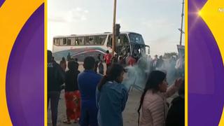 Buses interprovinciales son atacados por no pagar cupos en la Panamericana Sur