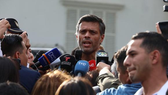 Leopoldo López fue liberado el pasado martes por un grupo de militares tras un "indulto presidencial" de Juan Guaidó. (Foto: EFE)