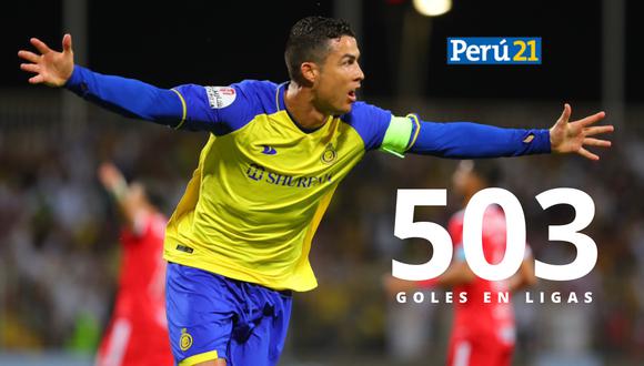Cristiano Ronaldo pasó los 500 goles en Ligas (Twitter/@AlNassrFC)