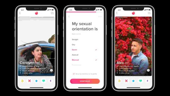 Tinder también permitirá que el usuario indique cuál es su orientación sexual entre nueve opciones distintas. (Foto: Tinder)