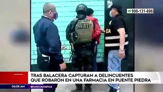 Capturan a delincuentes que robaron farmacia en Puente Piedra