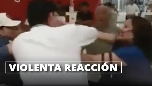 La mujer agredió a dos trabajadores del Centro de Atención al Cliente de Claro en Breña (Facebook).