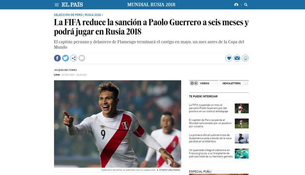 Paolo Guerrero: Medios internacionales, hasta de Malasia, informaron así sobre el jugador peruano