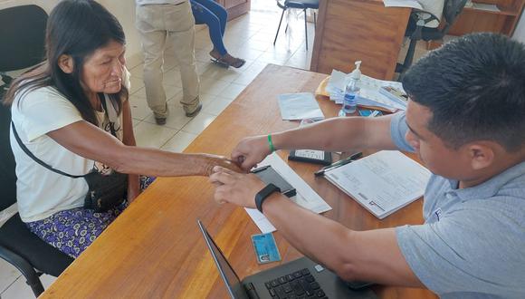 En coordinación con el Reniec, más de 200 pobladores realizaron diversos trámites del documento de identidad en el Tambo Nueva Galilea del Programa PAIS. Foto: Midis