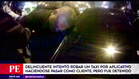 El delincuente fue trasladado a la comisaría. (Foto: Captura/América Noticias)