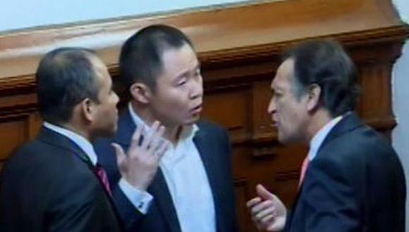 Congresistas de Fuerza Popular encararon a Kenji Fujimori. (Canal N)